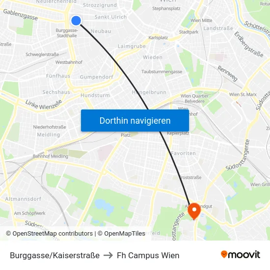 Burggasse/Kaiserstraße to Fh Campus Wien map