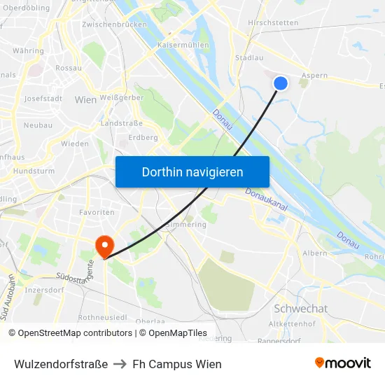 Wulzendorfstraße to Fh Campus Wien map