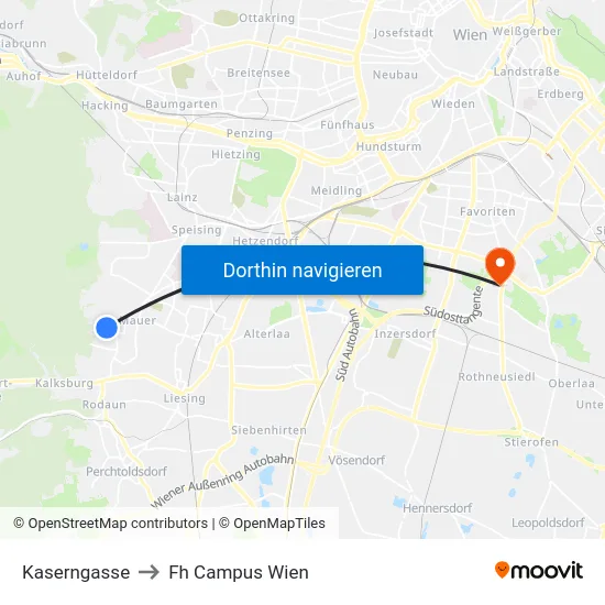 Kaserngasse to Fh Campus Wien map