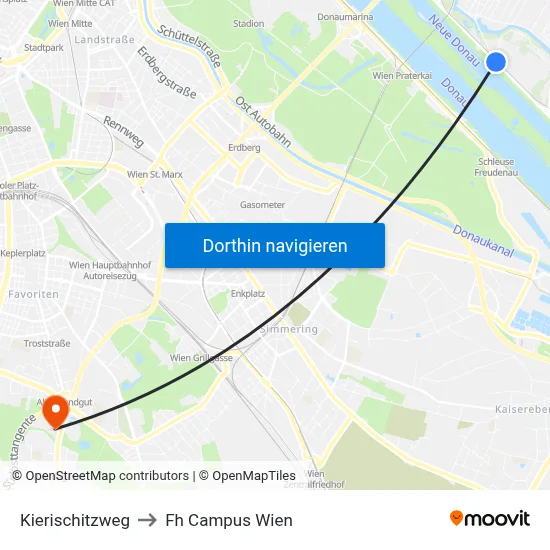 Kierischitzweg to Fh Campus Wien map