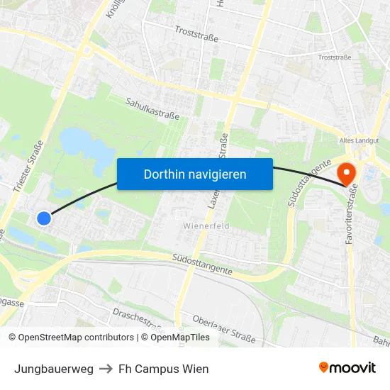 Jungbauerweg to Fh Campus Wien map