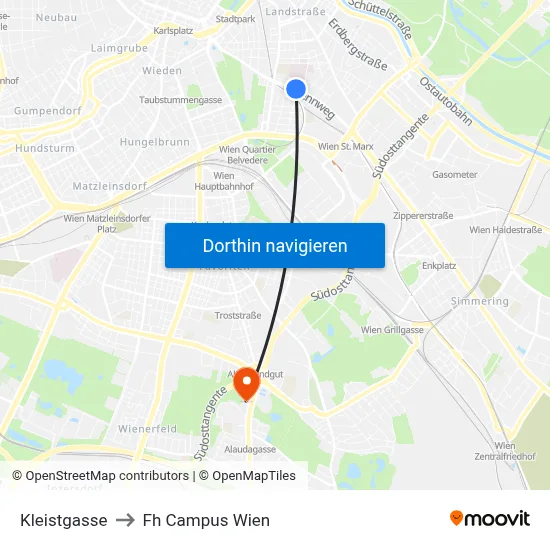 Kleistgasse to Fh Campus Wien map