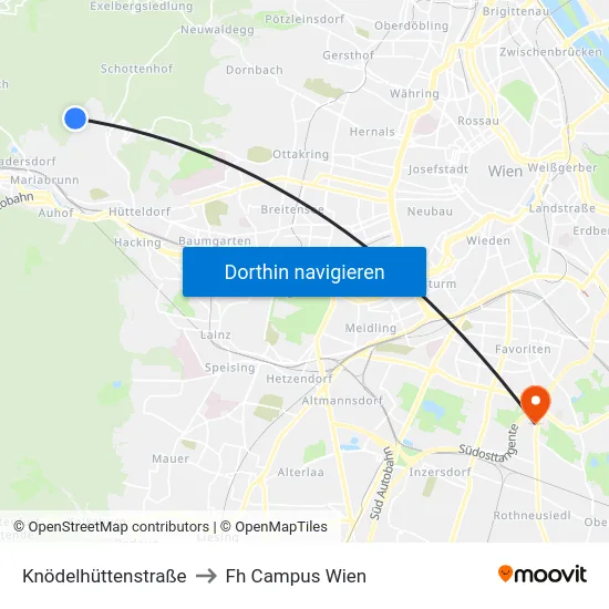 Knödelhüttenstraße to Fh Campus Wien map