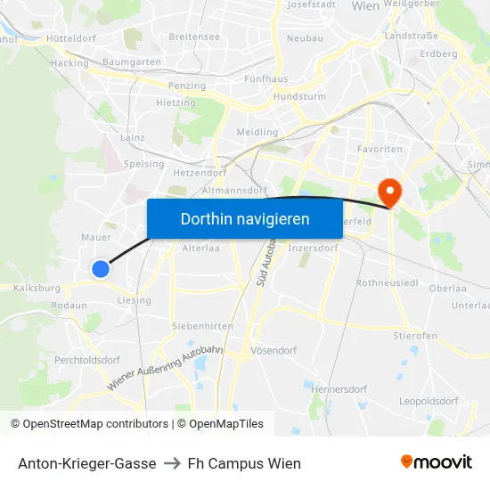 Anton-Krieger-Gasse to Fh Campus Wien map