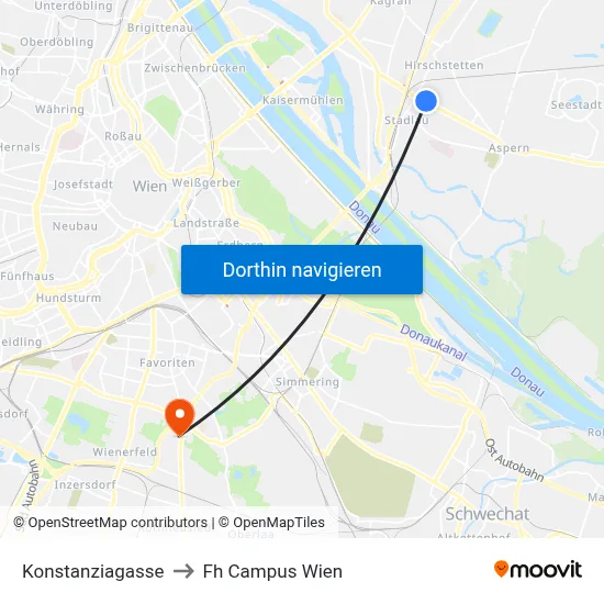 Konstanziagasse to Fh Campus Wien map