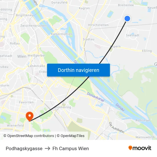 Podhagskygasse to Fh Campus Wien map