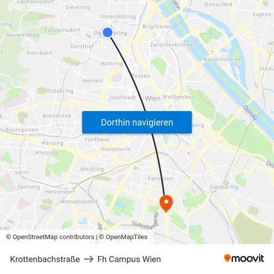 Krottenbachstraße to Fh Campus Wien map