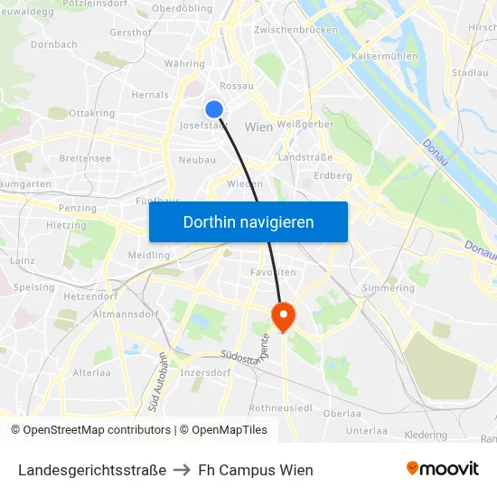Landesgerichtsstraße to Fh Campus Wien map