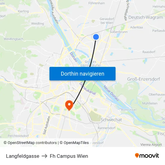 Langfeldgasse to Fh Campus Wien map