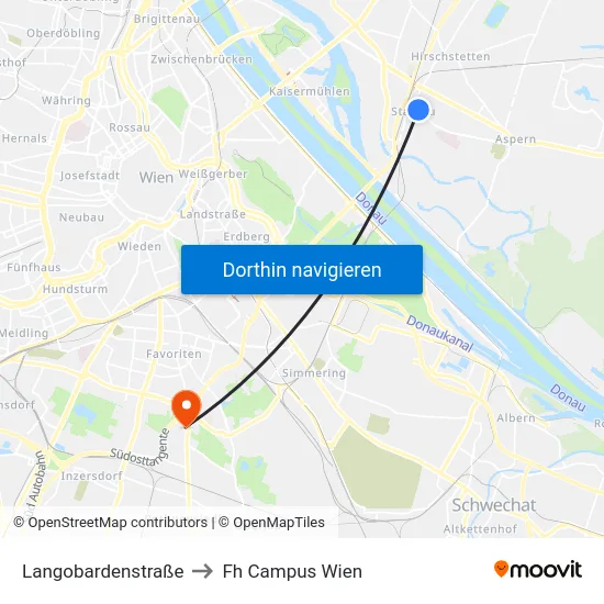 Langobardenstraße to Fh Campus Wien map