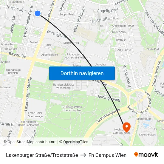 Laxenburger Straße/Troststraße to Fh Campus Wien map