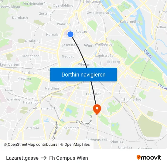 Lazarettgasse to Fh Campus Wien map
