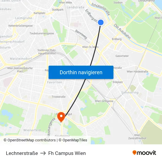 Lechnerstraße to Fh Campus Wien map