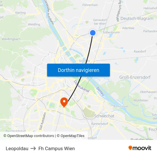 Leopoldau to Fh Campus Wien map