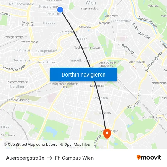 Auerspergstraße to Fh Campus Wien map