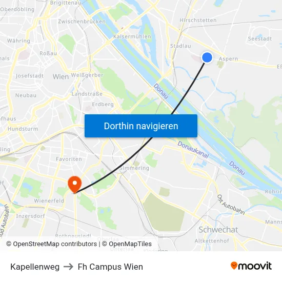 Kapellenweg to Fh Campus Wien map