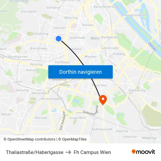 Thaliastraße/Haberlgasse to Fh Campus Wien map