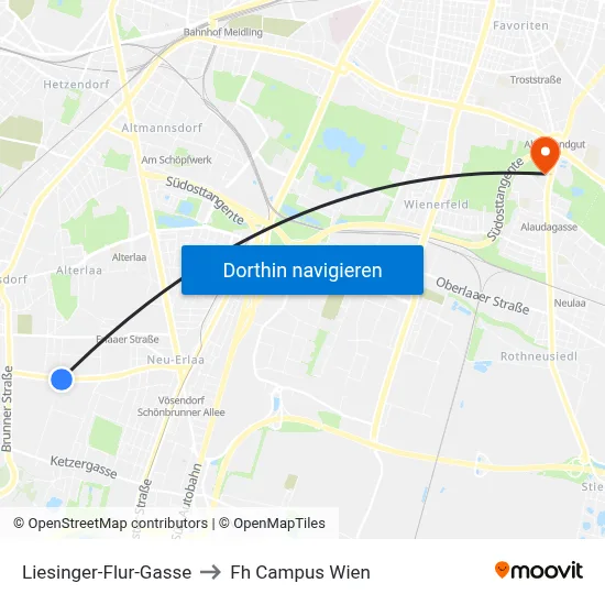 Liesinger-Flur-Gasse to Fh Campus Wien map