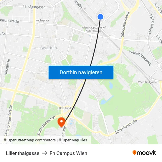 Lilienthalgasse to Fh Campus Wien map