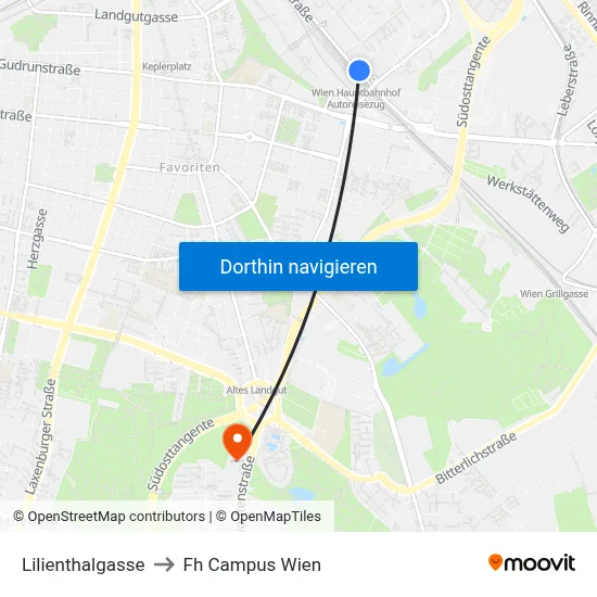 Lilienthalgasse to Fh Campus Wien map