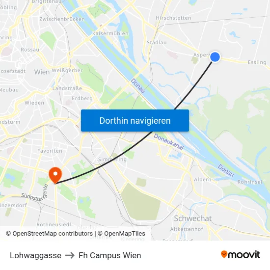 Lohwaggasse to Fh Campus Wien map