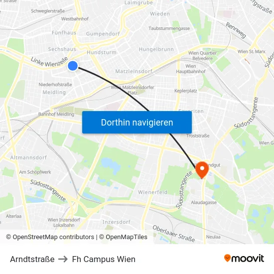 Arndtstraße to Fh Campus Wien map