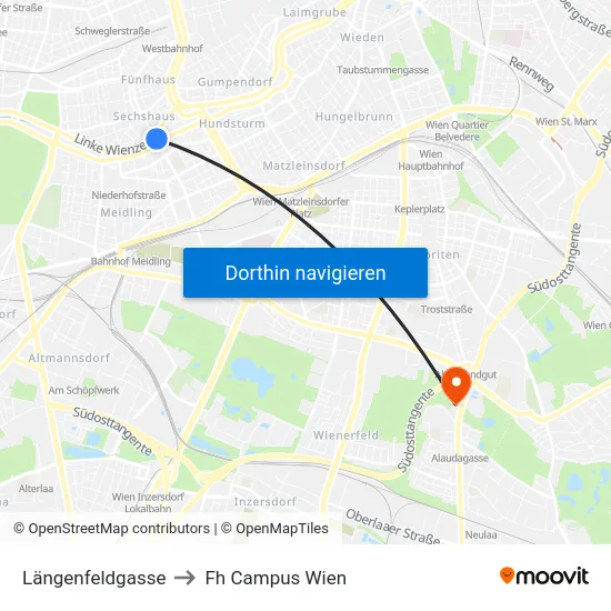 Längenfeldgasse to Fh Campus Wien map