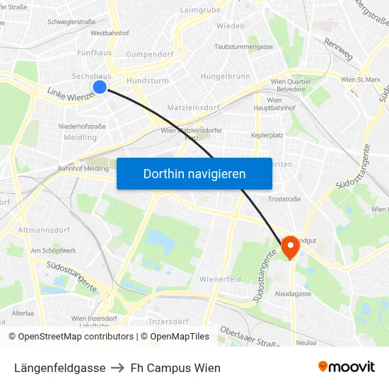 Längenfeldgasse to Fh Campus Wien map