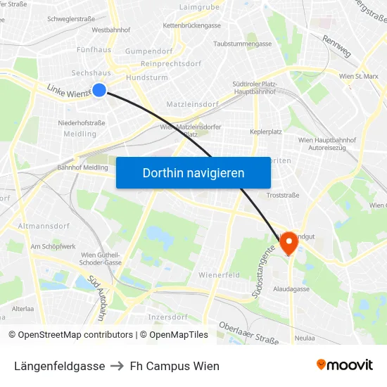 Längenfeldgasse to Fh Campus Wien map