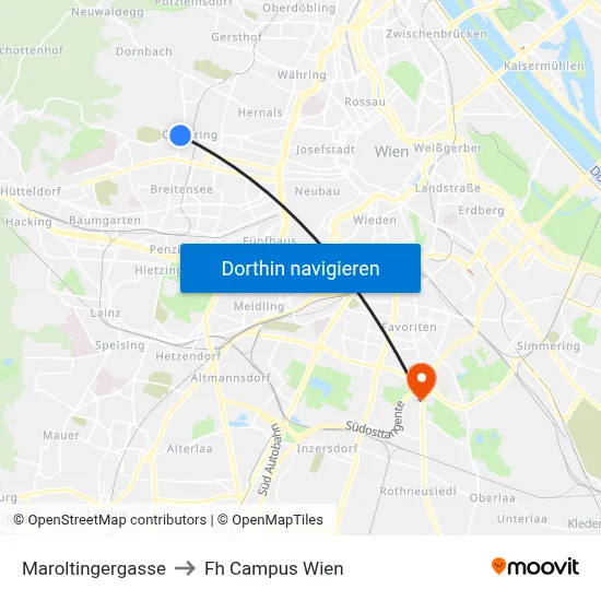Maroltingergasse to Fh Campus Wien map