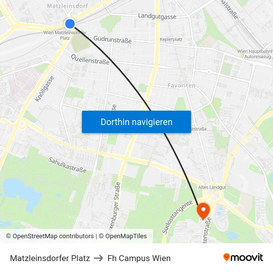 Matzleinsdorfer Platz to Fh Campus Wien map