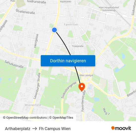 Arthaberplatz to Fh Campus Wien map