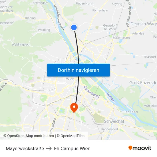 Mayerweckstraße to Fh Campus Wien map