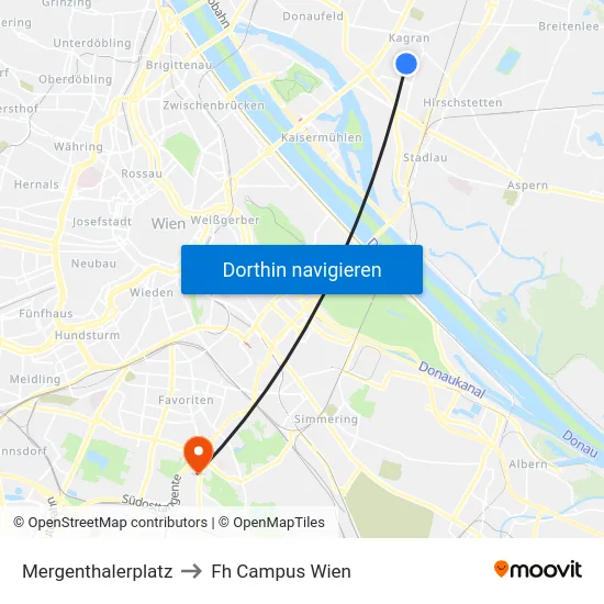 Mergenthalerplatz to Fh Campus Wien map