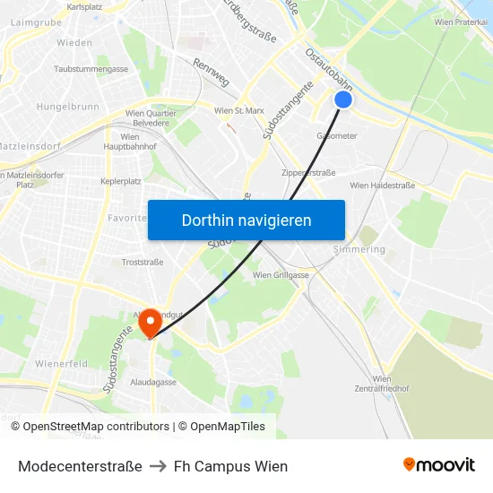 Modecenterstraße to Fh Campus Wien map