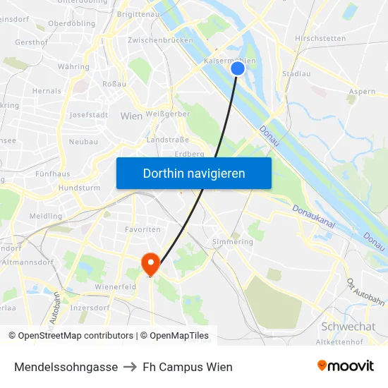 Mendelssohngasse to Fh Campus Wien map