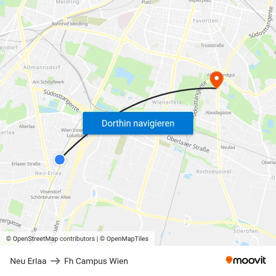 Neu Erlaa to Fh Campus Wien map