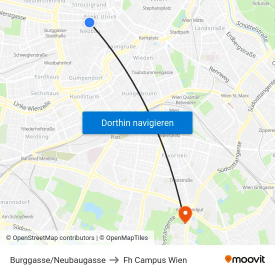 Burggasse/Neubaugasse to Fh Campus Wien map