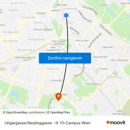 Ungargasse/Neulinggasse to Fh Campus Wien map