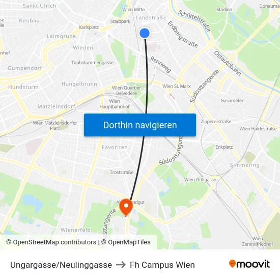 Ungargasse/Neulinggasse to Fh Campus Wien map