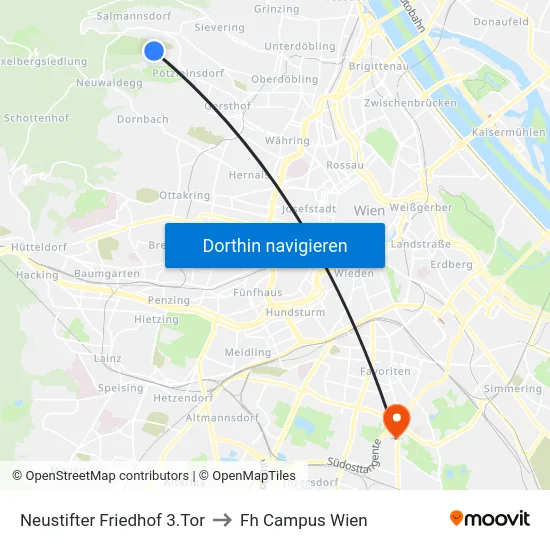 Neustifter Friedhof 3.Tor to Fh Campus Wien map
