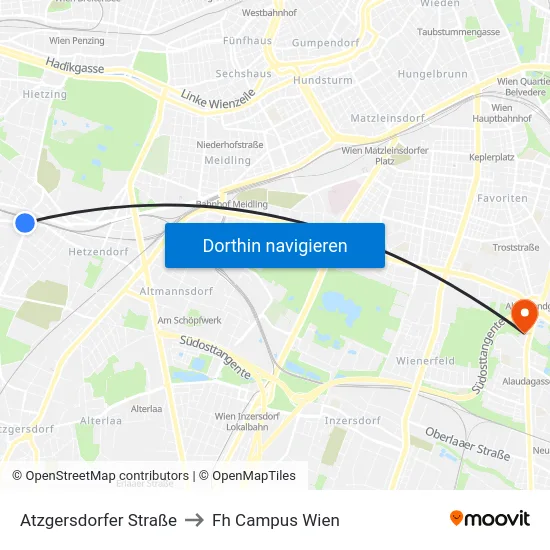 Atzgersdorfer Straße to Fh Campus Wien map