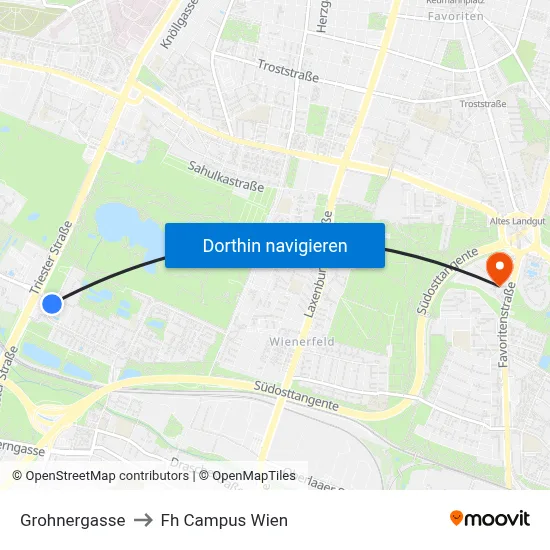 Grohnergasse to Fh Campus Wien map
