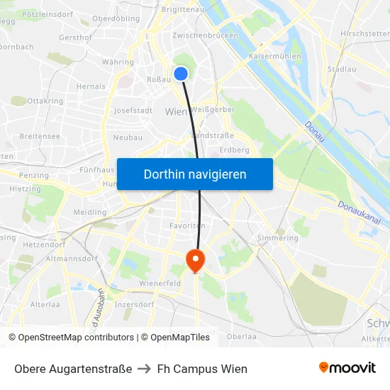 Obere Augartenstraße to Fh Campus Wien map