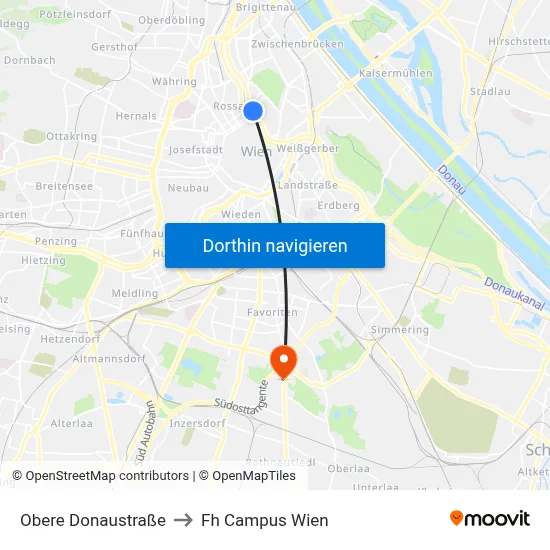 Obere Donaustraße to Fh Campus Wien map