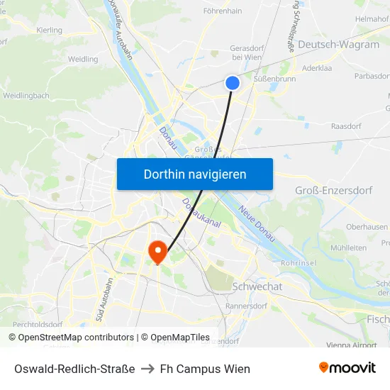 Oswald-Redlich-Straße to Fh Campus Wien map