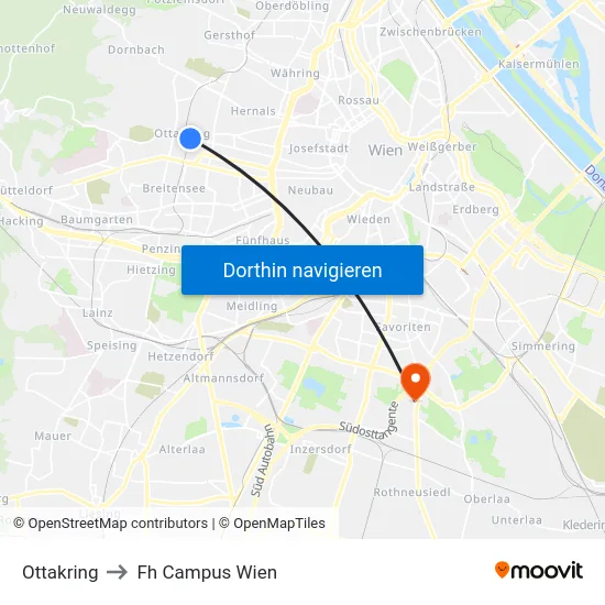 Ottakring to Fh Campus Wien map