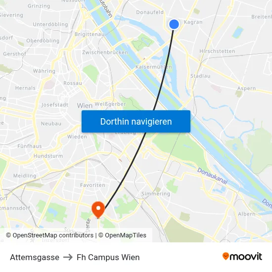 Attemsgasse to Fh Campus Wien map