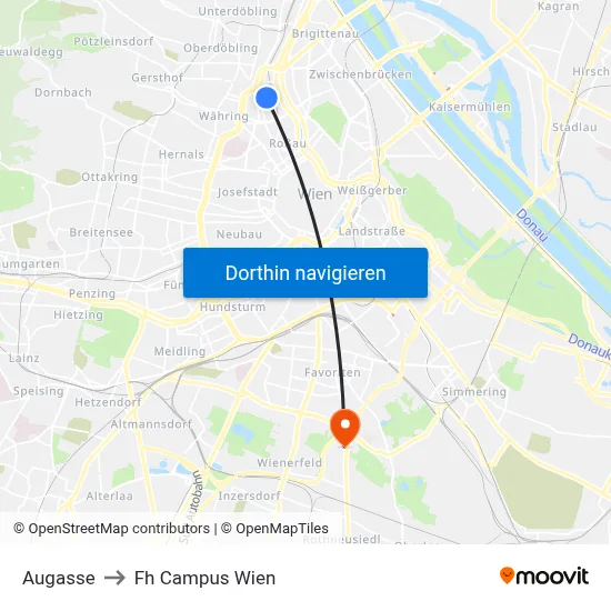 Augasse to Fh Campus Wien map