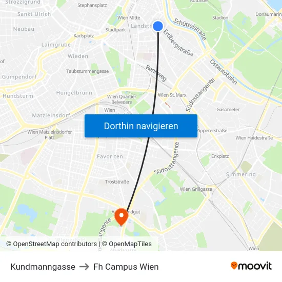 Kundmanngasse to Fh Campus Wien map